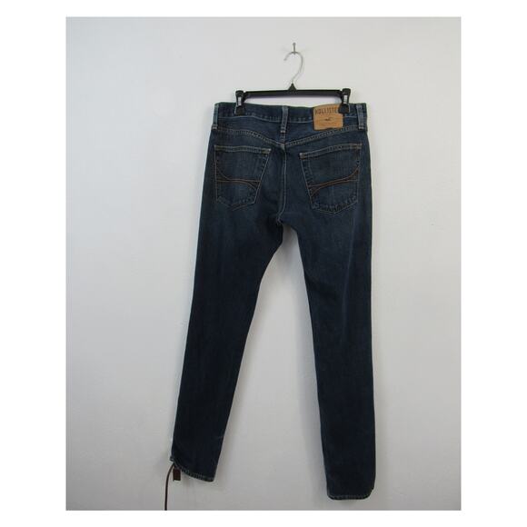 Hollister 32X34 Skinny Jeans Mens Dark Blue Denim Stretch Denim Button Fly - Picture 8 of 8